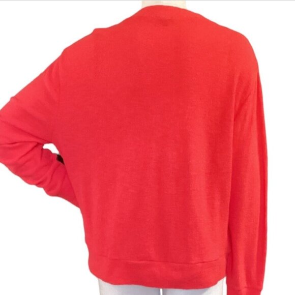 J. Crew Cotton Lightweight Faux Wrap Surplice Knit Top L Red 145K - Picture 4 of 8